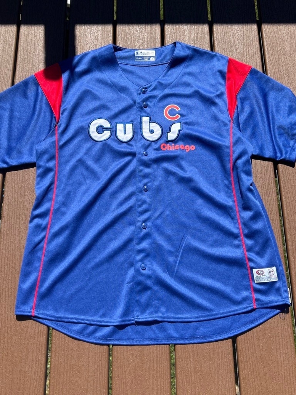Men's Chicago Cubs Blue & Red Team Baseball Jersey